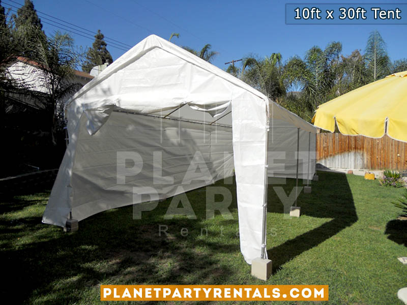 10 feet by 30 feet Tent Canopy | Party Tent with Tables and Chairs | Tent Packages Available | San Fernando Valley Party Rentals | Party Supplies