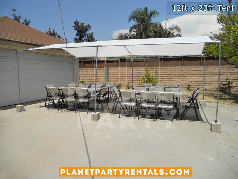 12 feet by 20 feet Tent Canopy | Party Tent with Tables and Chairs | Tent Packages Available | San Fernando Valley Party Rentals | Party Supplies