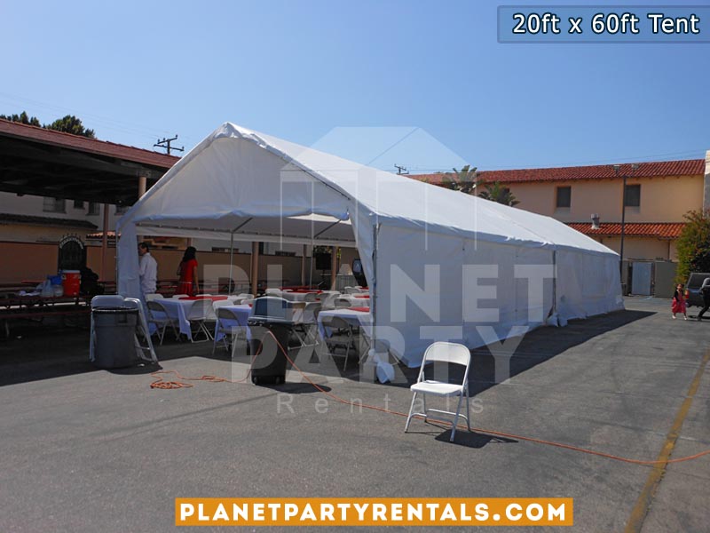 20ft x 60ft White Tent Rentals | San Fernando Valley , Simi Valley , Santa Clarita , West Los Angeles Party Rentals