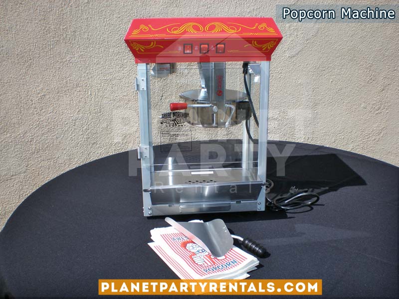 Popcorn Machine rentals includes popcorn kernels and butter | concession rentals san fernando valley | party rentals