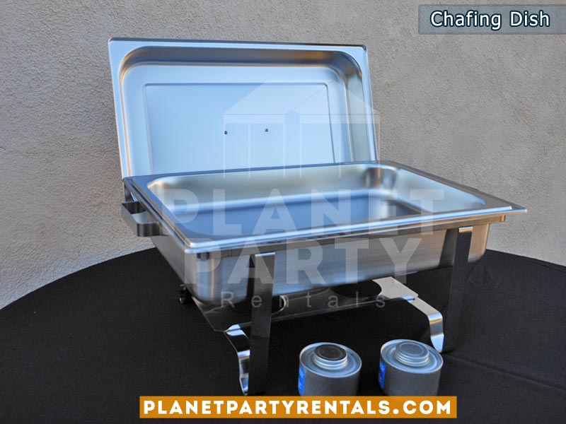 Food warmer equipment, 8 oz rectangular chafing dish | Chafing Dish Rentals