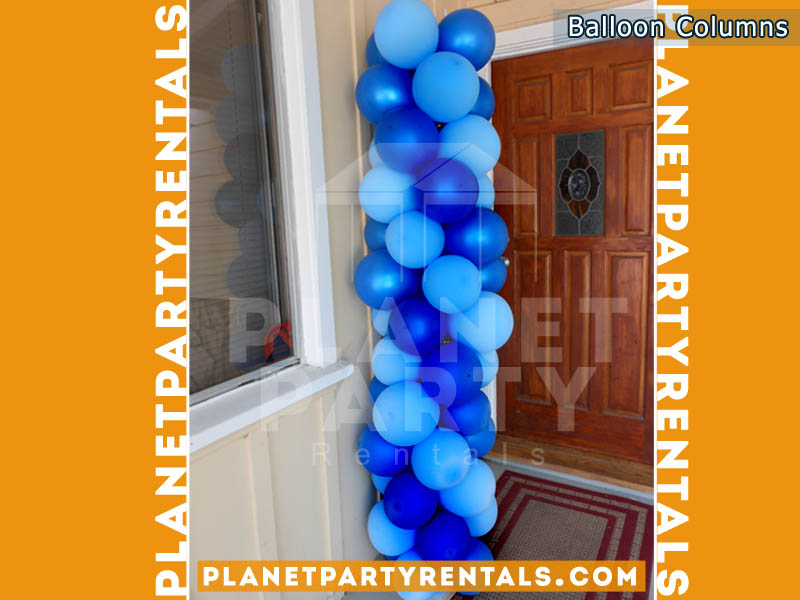 Balloon Decorations, Columns, Arches | Balloon Column with Dark Blue and Blue Balloons |San Fernando Valley Balloon Decorations