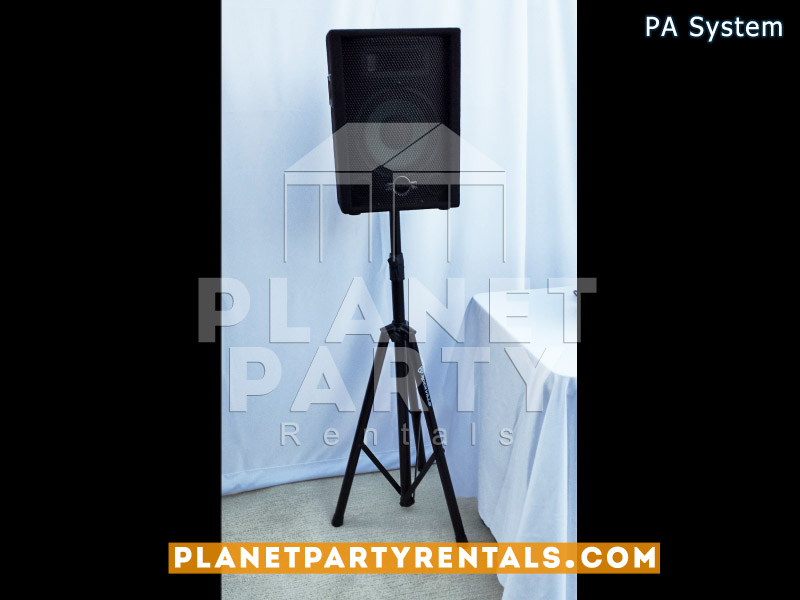 PA System with speakers and microphone